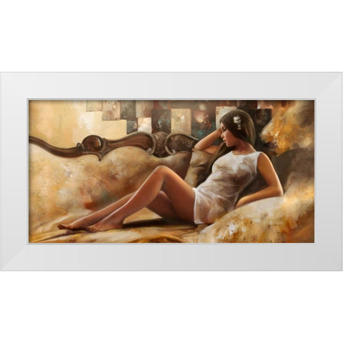 Relax White Modern Wood Framed Art Print by Di Scenza, Ron