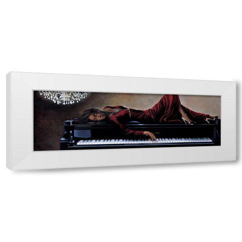 Into the Rhythm White Modern Wood Framed Art Print by Di Scenza, Ron