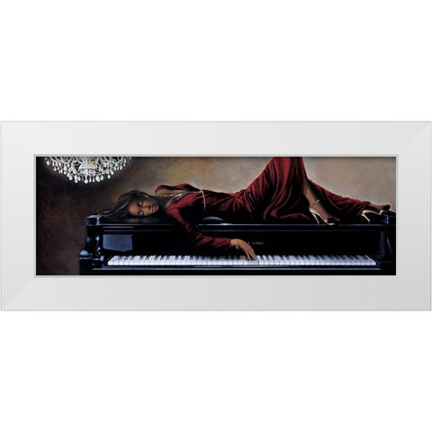 Into the Rhythm White Modern Wood Framed Art Print by Di Scenza, Ron
