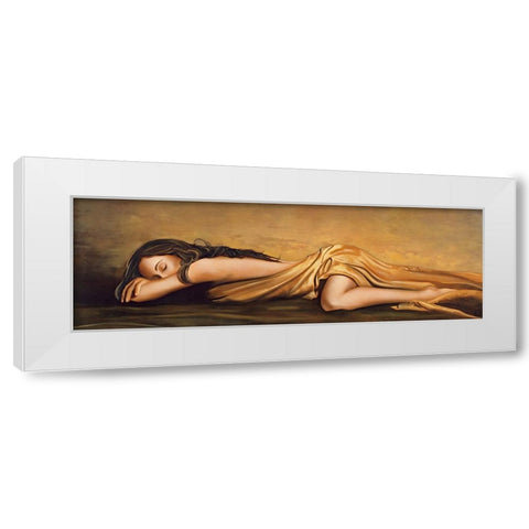Resting White Modern Wood Framed Art Print by Di Scenza, Ron