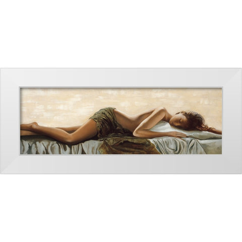 Peaceful White Modern Wood Framed Art Print by Di Scenza, Ron