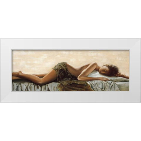 Peaceful White Modern Wood Framed Art Print by Di Scenza, Ron