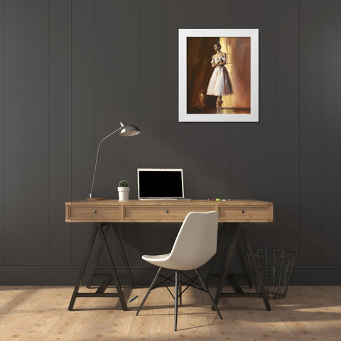 Resplendent White Modern Wood Framed Art Print by Di Scenza, Ron