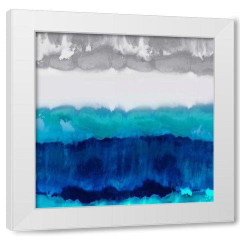 Blue Spectrum White Modern Wood Framed Art Print by Springer, Rachel