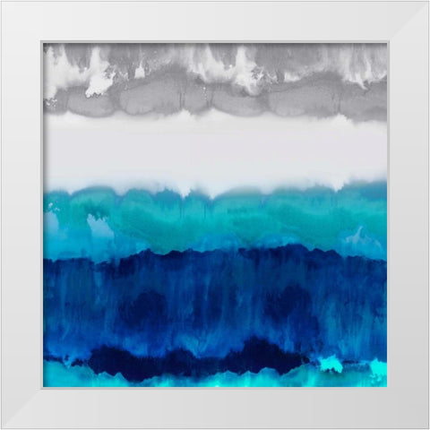 Blue Spectrum White Modern Wood Framed Art Print by Springer, Rachel