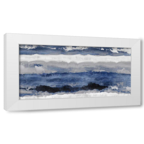 Indigo Strata White Modern Wood Framed Art Print by Springer, Rachel