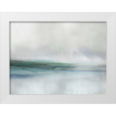 Stillness in Aqua I White Modern Wood Framed Art Print by Springer, Rachel