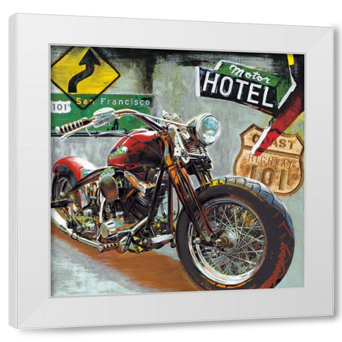 Highway 101 White Modern Wood Framed Art Print by Foster, Ray