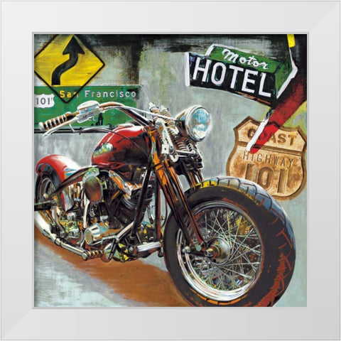 Highway 101 White Modern Wood Framed Art Print by Foster, Ray
