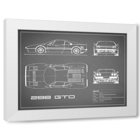 Ferrari 288-GTO-Grey White Modern Wood Framed Art Print by Rogan, Mark
