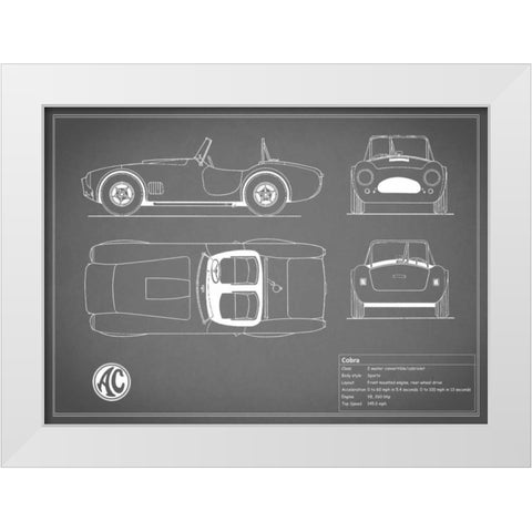 Cobra Red-Grey White Modern Wood Framed Art Print by Rogan, Mark