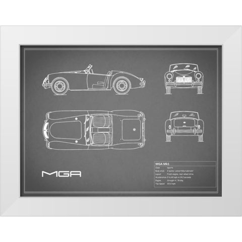 MGM GA-Grey White Modern Wood Framed Art Print by Rogan, Mark