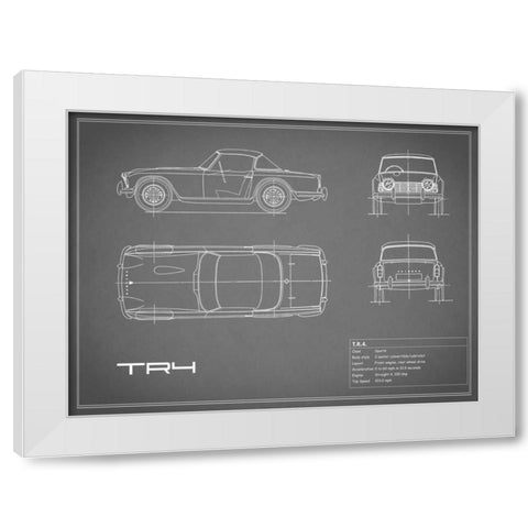 Triumph TR4-Grey White Modern Wood Framed Art Print by Rogan, Mark
