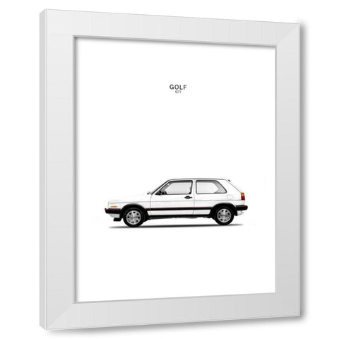 Golf GTI Mk2 White White Modern Wood Framed Art Print by Rogan, Mark