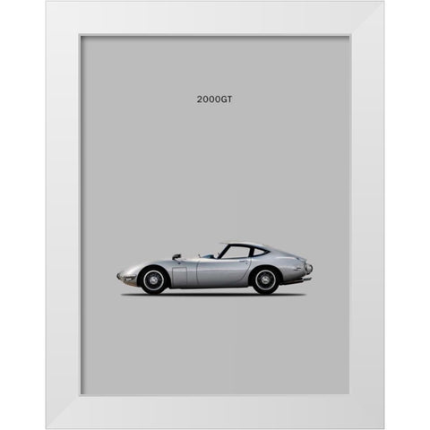Toyotta 2000GT Grey White Modern Wood Framed Art Print by Rogan, Mark