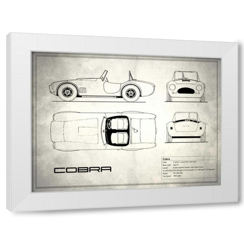AC Cobra White White Modern Wood Framed Art Print by Rogan, Mark