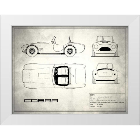 AC Cobra White White Modern Wood Framed Art Print by Rogan, Mark