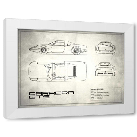 Porsche Carrera GTS White White Modern Wood Framed Art Print by Rogan, Mark