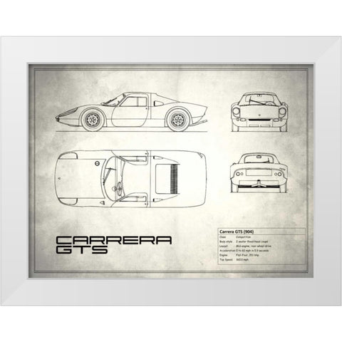 Porsche Carrera GTS White White Modern Wood Framed Art Print by Rogan, Mark