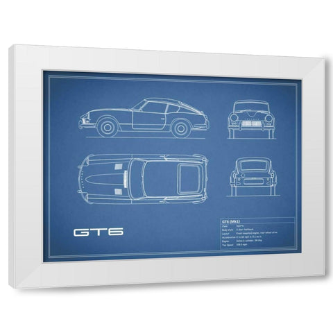 Triumph GT6 Mk1 Red White Modern Wood Framed Art Print by Rogan, Mark