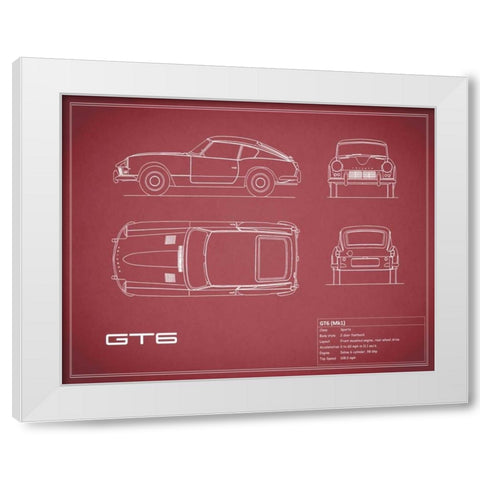 Triumph GT6 Mk1 White White Modern Wood Framed Art Print by Rogan, Mark