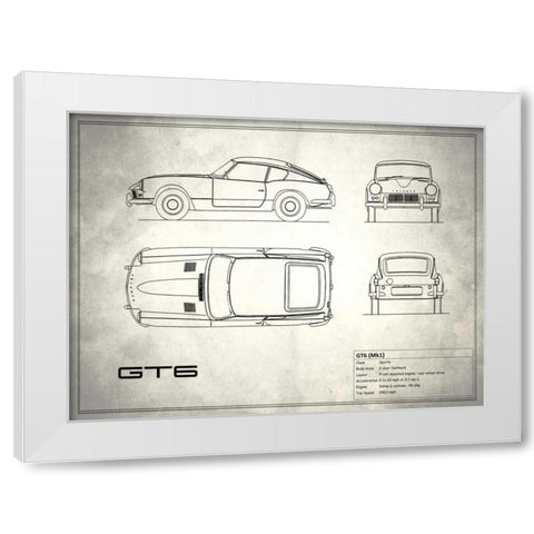 Triumph GT6 Mk1 White Modern Wood Framed Art Print by Rogan, Mark