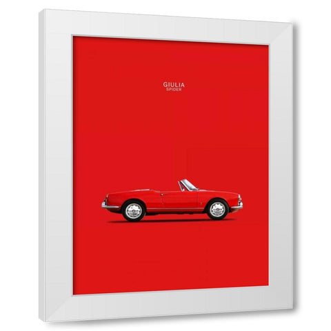 Alfa Romeo Giulia Spider 1964 White Modern Wood Framed Art Print by Rogan, Mark