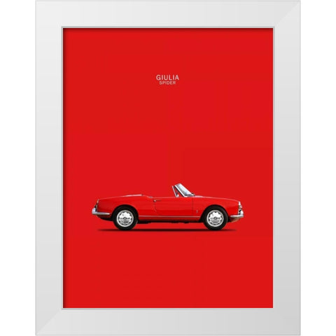 Alfa Romeo Giulia Spider 1964 White Modern Wood Framed Art Print by Rogan, Mark