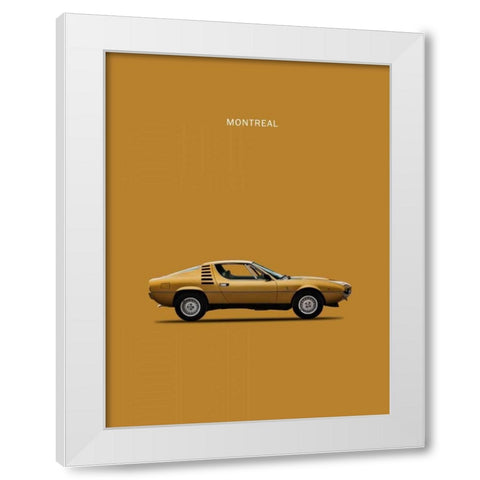 Alfa Romeo Montreal 1972 White Modern Wood Framed Art Print by Rogan, Mark