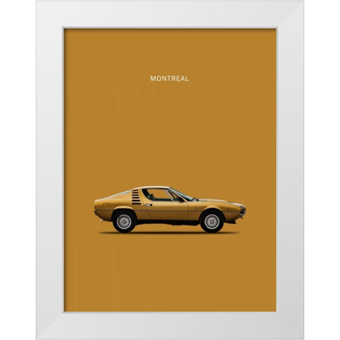 Alfa Romeo Montreal 1972 White Modern Wood Framed Art Print by Rogan, Mark