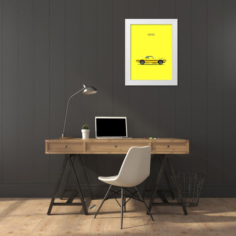 Mustang Shelby GT350 69 Yellow White Modern Wood Framed Art Print by Rogan, Mark