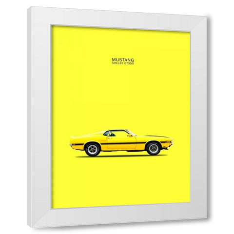 Mustang Shelby GT350 69 Yellow White Modern Wood Framed Art Print by Rogan, Mark