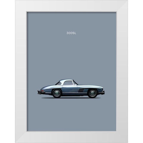 Mercedes 300SL 1960 White Modern Wood Framed Art Print by Rogan, Mark