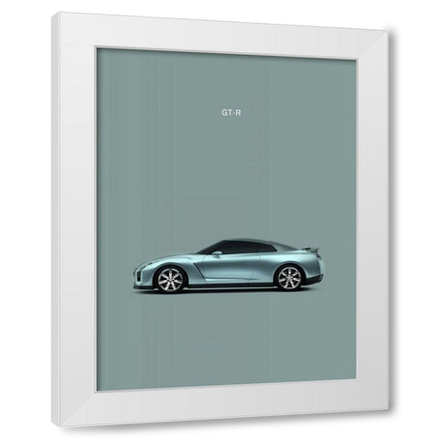 Nissan GT-R White Modern Wood Framed Art Print by Rogan, Mark