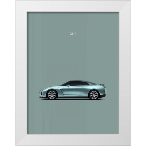 Nissan GT-R White Modern Wood Framed Art Print by Rogan, Mark