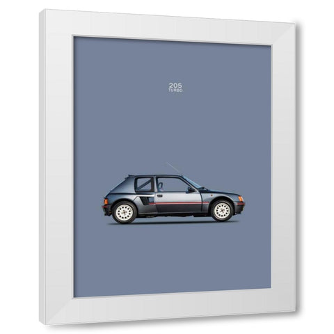 Peugeot 205 Turbo 1984 White Modern Wood Framed Art Print by Rogan, Mark