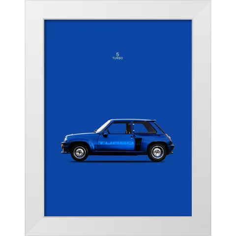 Renault 5 Turbo 1983 White Modern Wood Framed Art Print by Rogan, Mark