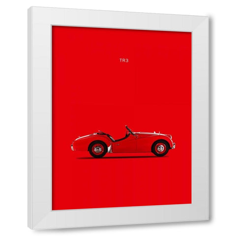 Triumph TR3 1959 White Modern Wood Framed Art Print by Rogan, Mark