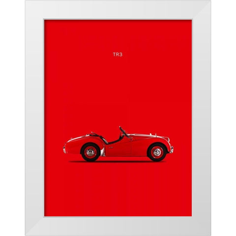 Triumph TR3 1959 White Modern Wood Framed Art Print by Rogan, Mark