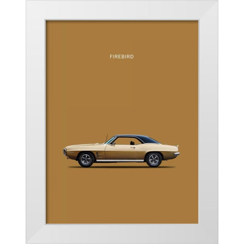 Pontiac Firebird 1969 White Modern Wood Framed Art Print by Rogan, Mark