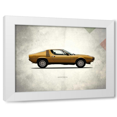 Alfa-Romeo Montreal 1972 White Modern Wood Framed Art Print by Rogan, Mark