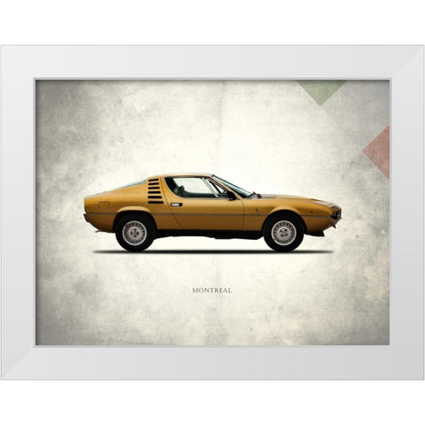 Alfa-Romeo Montreal 1972 White Modern Wood Framed Art Print by Rogan, Mark