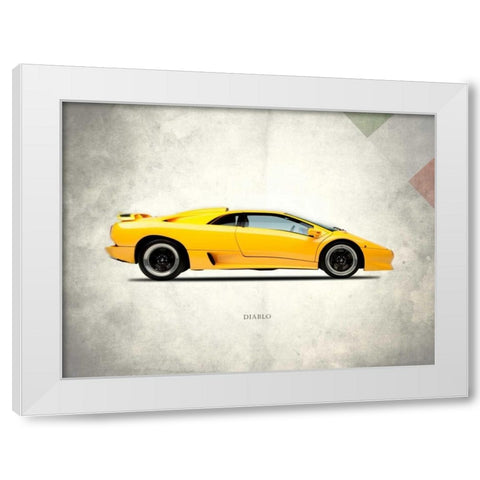 Lamborghini Diablo 1988 White Modern Wood Framed Art Print by Rogan, Mark