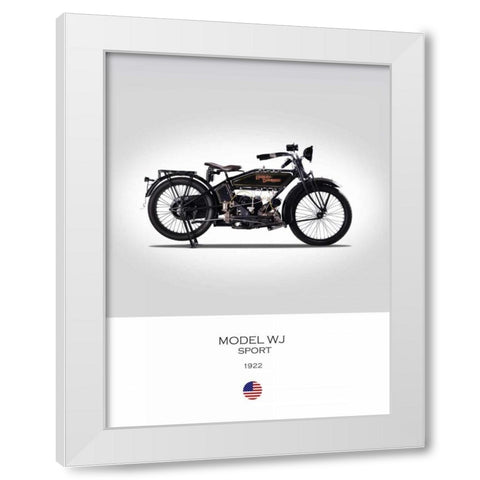 Harley Davidson Model WJ Sport White Modern Wood Framed Art Print by Rogan, Mark