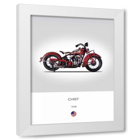 Indian Chief 1939 White Modern Wood Framed Art Print by Rogan, Mark