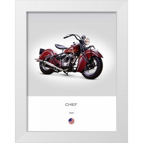 Indian Chief 1941 White Modern Wood Framed Art Print by Rogan, Mark