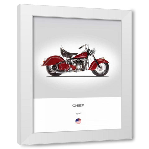 Indian Chief 1947 White Modern Wood Framed Art Print by Rogan, Mark