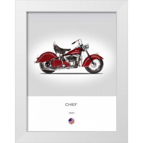 Indian Chief 1947 White Modern Wood Framed Art Print by Rogan, Mark