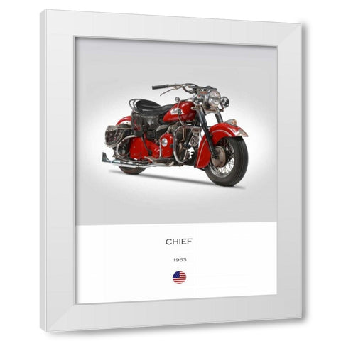Indian Chief 1953 White Modern Wood Framed Art Print by Rogan, Mark