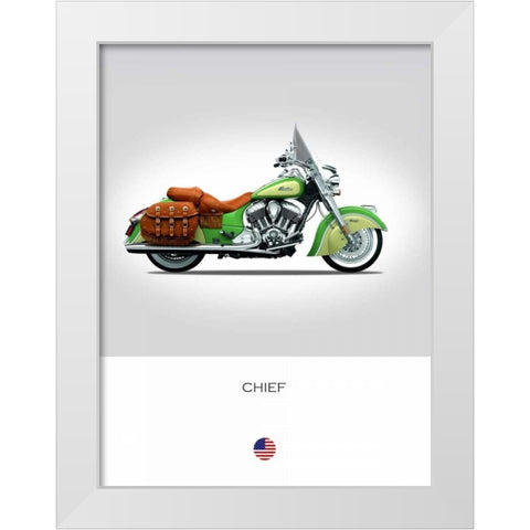 Indian Chief 2015 White Modern Wood Framed Art Print by Rogan, Mark